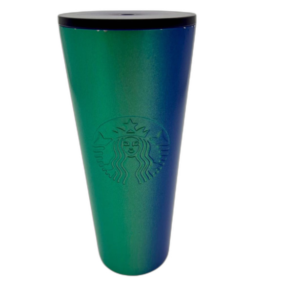 Starbucks Stainless Steel Ombré Venti 24oz Cold Cup Tumbler Green Blue Gradation - Picture 1 of 11